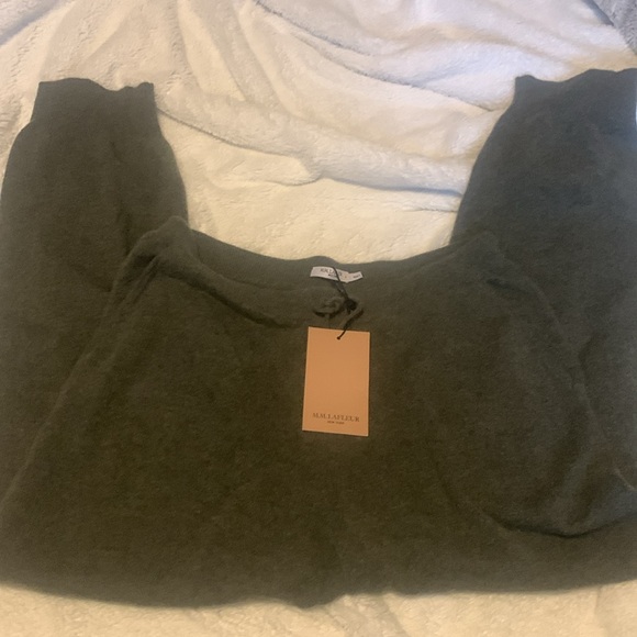 MM LaFleur Keely Joggers 100% Cashmere Sz S NEW NWT Olive Green Quiet Luxury - Picture 4 of 6